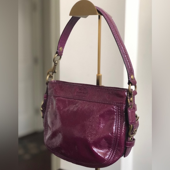 Purple Cranberry Coach Patent Leather Mini Bag - Picture 3 of 16